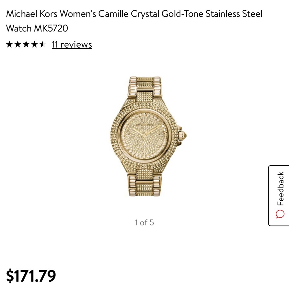 Michael Kors camille crystal gold-tone watch